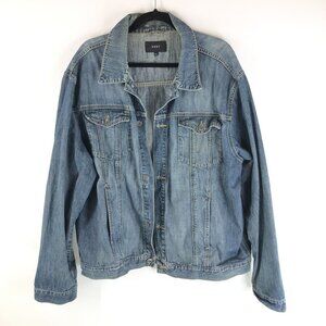 NEXT Mens Denim Jacket Inner Pocket Retro Trucker Medium Wash Cotton XXL